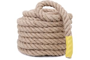 MEIDANSINI Jute Rope,5/8 inch x 50 FT Natural Twisted Manila Heavy Duty Hemp Ropes for Crafts,Swing for Tree,Gardening, Bundling, Hammock, Nautical, Tug of War, Railings, Home Decorating