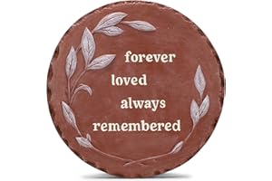 NAT AND JULES NAT & Jules Floral Laurel Wreath Leaves Pattern Dimensional Indoor Outdoor 12 inch Round Cast Resin Decorative Garden Stepping Stone, Patio, Walkway Sculpture Yard Art, Forever Loved Red