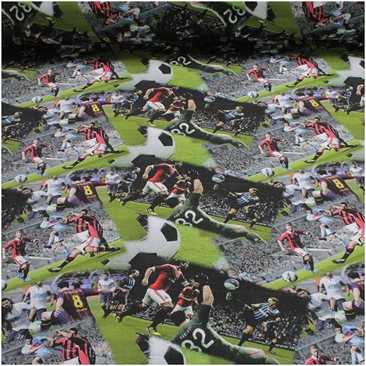 Tela infantil de algodón y elastano, diseño de futbolista: Amazon.es: Hogar