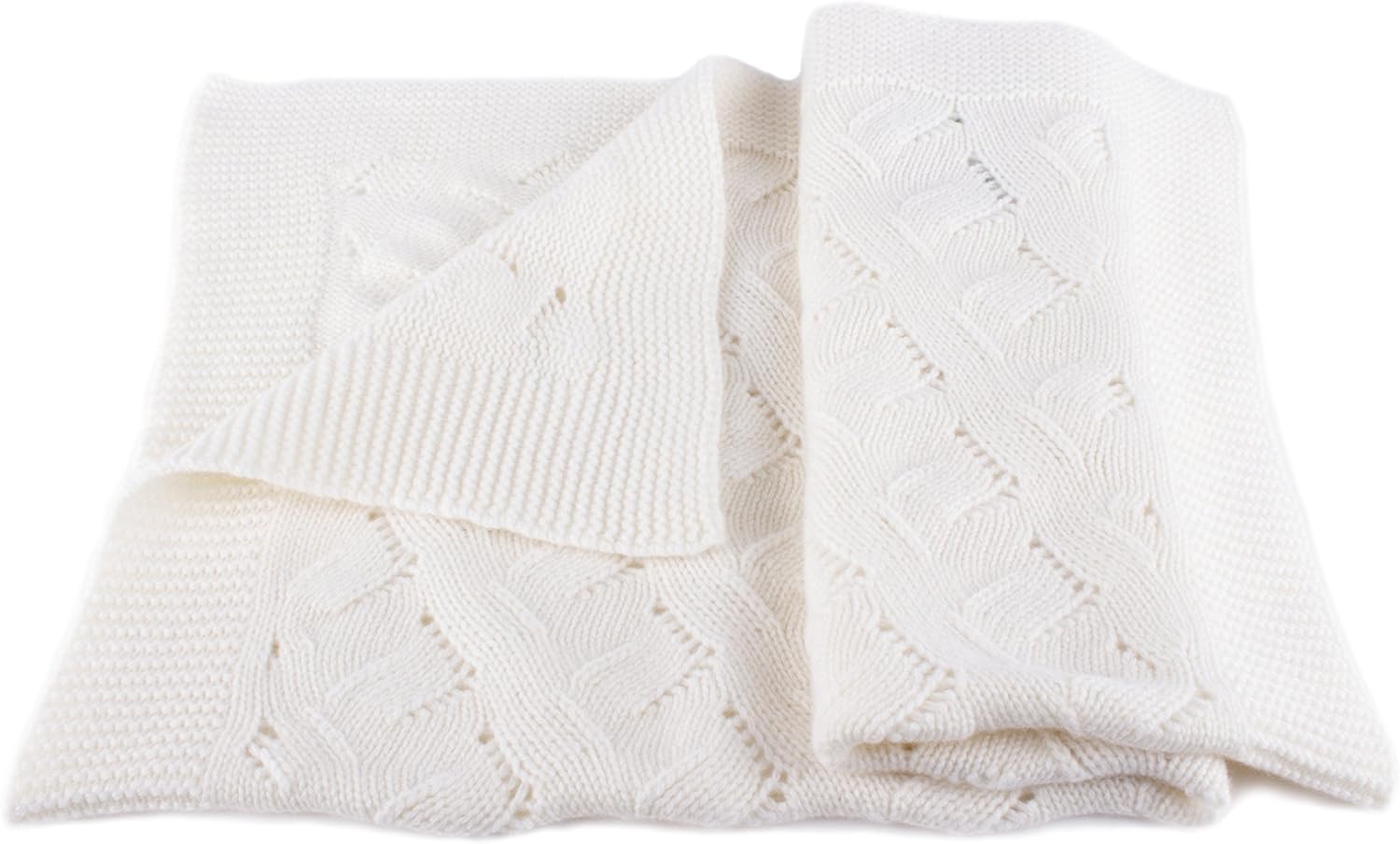 Unisex Luxury 100 Cashmere Baby Blanket White hand made in