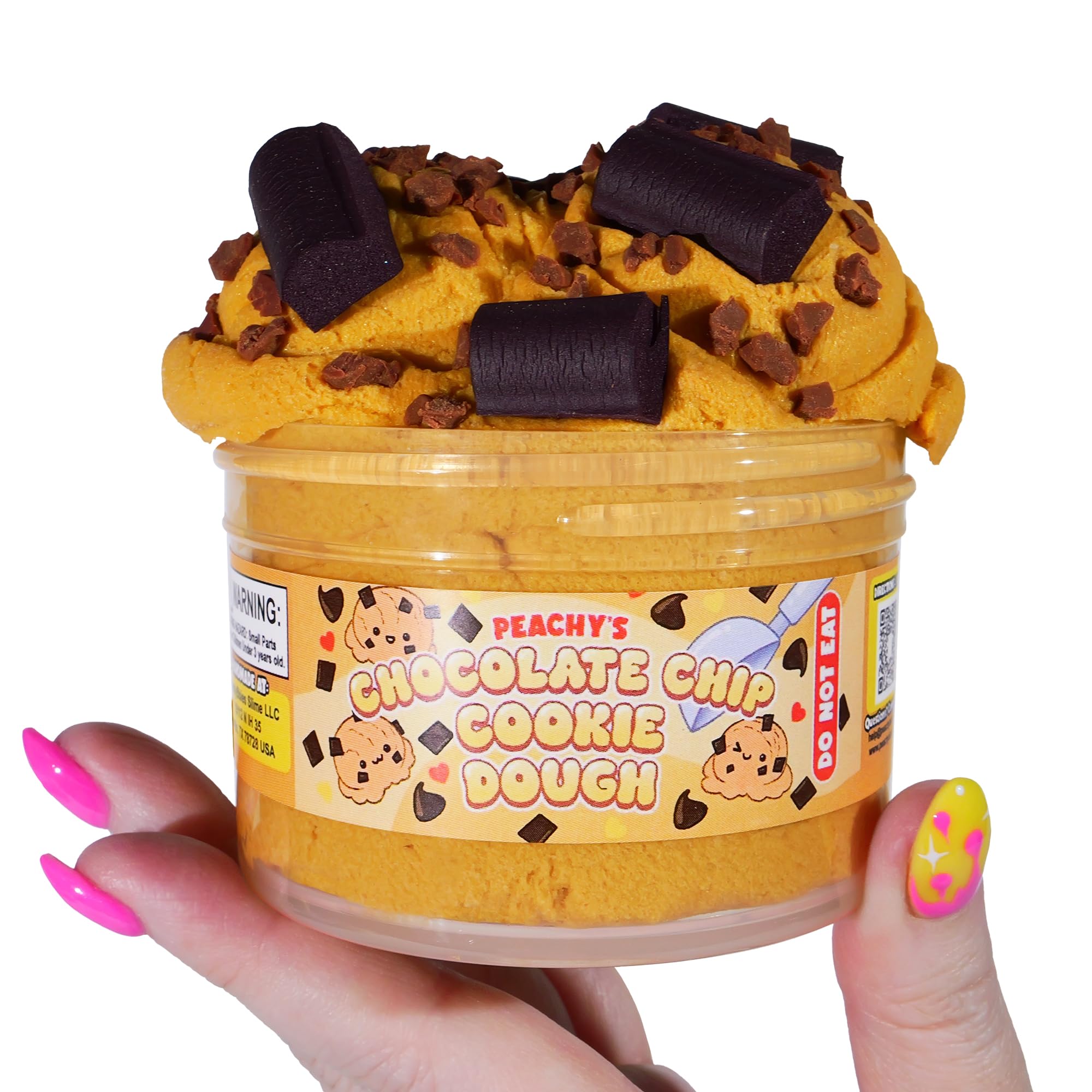 Peachybbies Slime Chocolate Chip Cookie Dough Cloud Slime - Made in USA Premium, 100% Authentic, 7 oz., Scented for Kids, ASMR, Axolotl Gifts, Fidget Toys