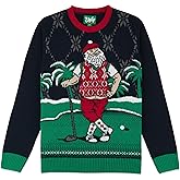 The Ugly Sweater Co. Mens Sports Golf Sports Ugly Christmas Sweater for Holiday Fun Design, Snug Fit Breathable Crewneck