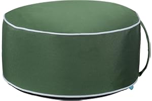 QILLOWAY Indoor/Outdoor Inflatable Stool,Round Ottoman,All Weather Foot Rest for Kids or Adults, Camping or Home (Dark Green)…