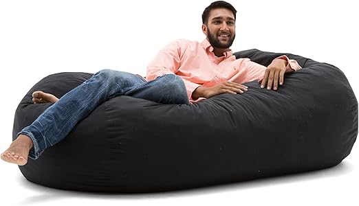 Amazon Com Big Joe Media Lounger Foam Filled Beanbag Chair Black