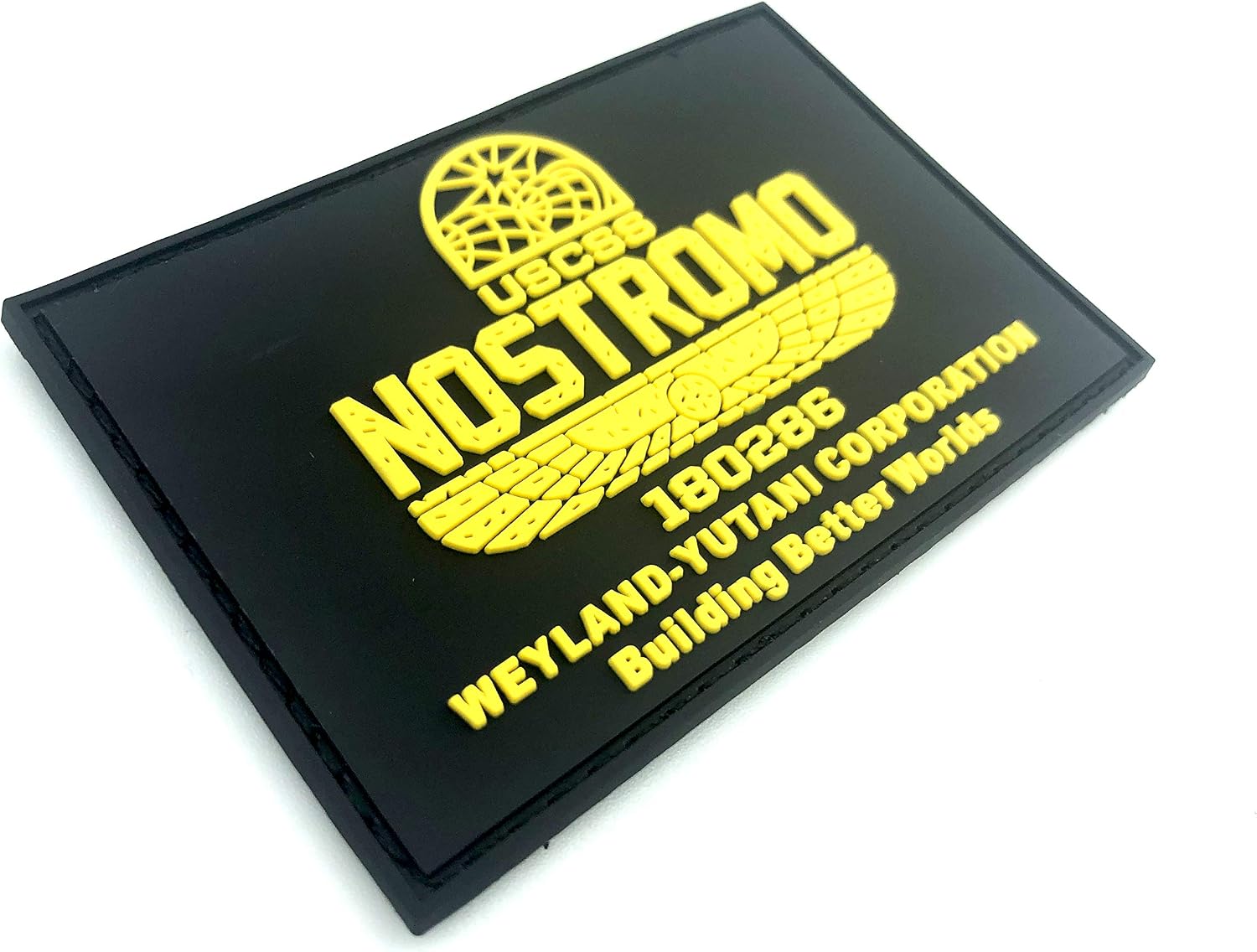 USCSS Nostromo Alien Weyland Yutani Airsoft Paintball PVC Morale Patch, black yellow, 80mm x 50mm - Image 3