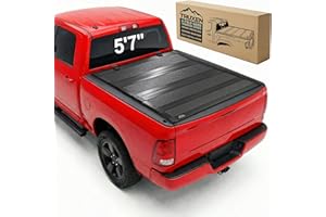TRUXEN Quad Hard Folding Low Profile Tonneau Cover for Dodge Ram 1500 2009-2018 5'7" Bed Accessories, Heavy Duty Aluminum Tru