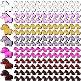 Shappy 80 Pcs Mini Horse Figures Resin Horse Foal Models Miniature Animals Figurines Resin Miniature Ornaments Decoration for Garden Accessories Landscape Terrarium Cake DIY(Bright Color)