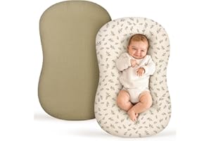 Termichy Baby Lounger Cover Muslin: Soft Cotton Slipcover for Snuggle Me Lounger - Removable & Machine Washable for Daily Use - Zipper-Free & Skin-Friendly for Newborn Girls and Boys