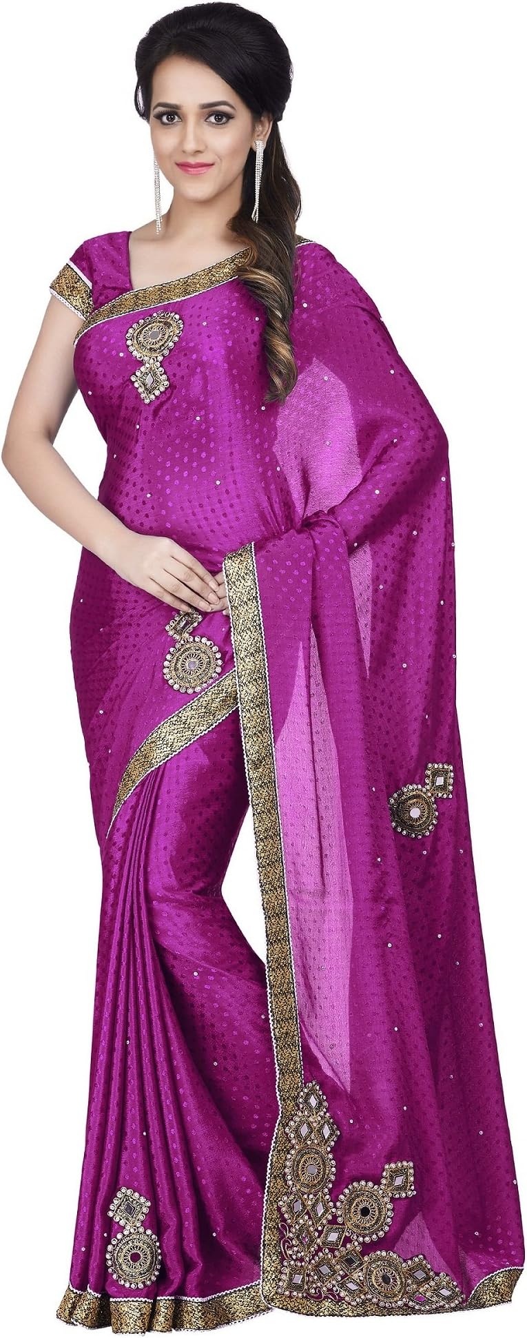 Sareeshop Silk Saree With Blouse Piece (Mancholipink_Pink_Free Size)