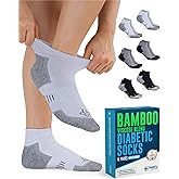 Doctor's Select Bamboo Viscose Diabetic Socks for Women & Men - 6 Pairs, Viscose Bamboo Socks Woman, Low Cut, Non Binding