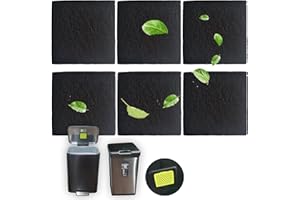 PurifyLogix Activated Charcoal Filters for EKO Trash Can, Odor Absorbing Filter Refills Compatible with EKO Step and Touchless Trash Cans with Built-in Filter Compartment, Square (Pack of 6)