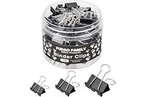 100pcs Binder Clips Assorted Sizes, Black Paper Clamps, Medium, Small, Mini 3 Sizes with Box for Office, School and Home