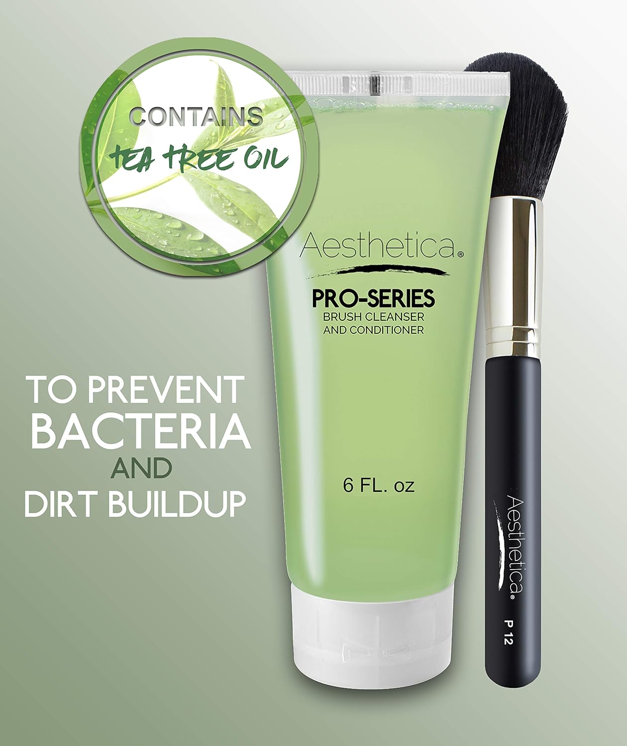 Aesthetica Makeup Brush Cleaner - Cruelty Free Make Up Brush Shampoo for any Brush, Sponge or Applicator - Made in USA - 6 oz.: Beauty