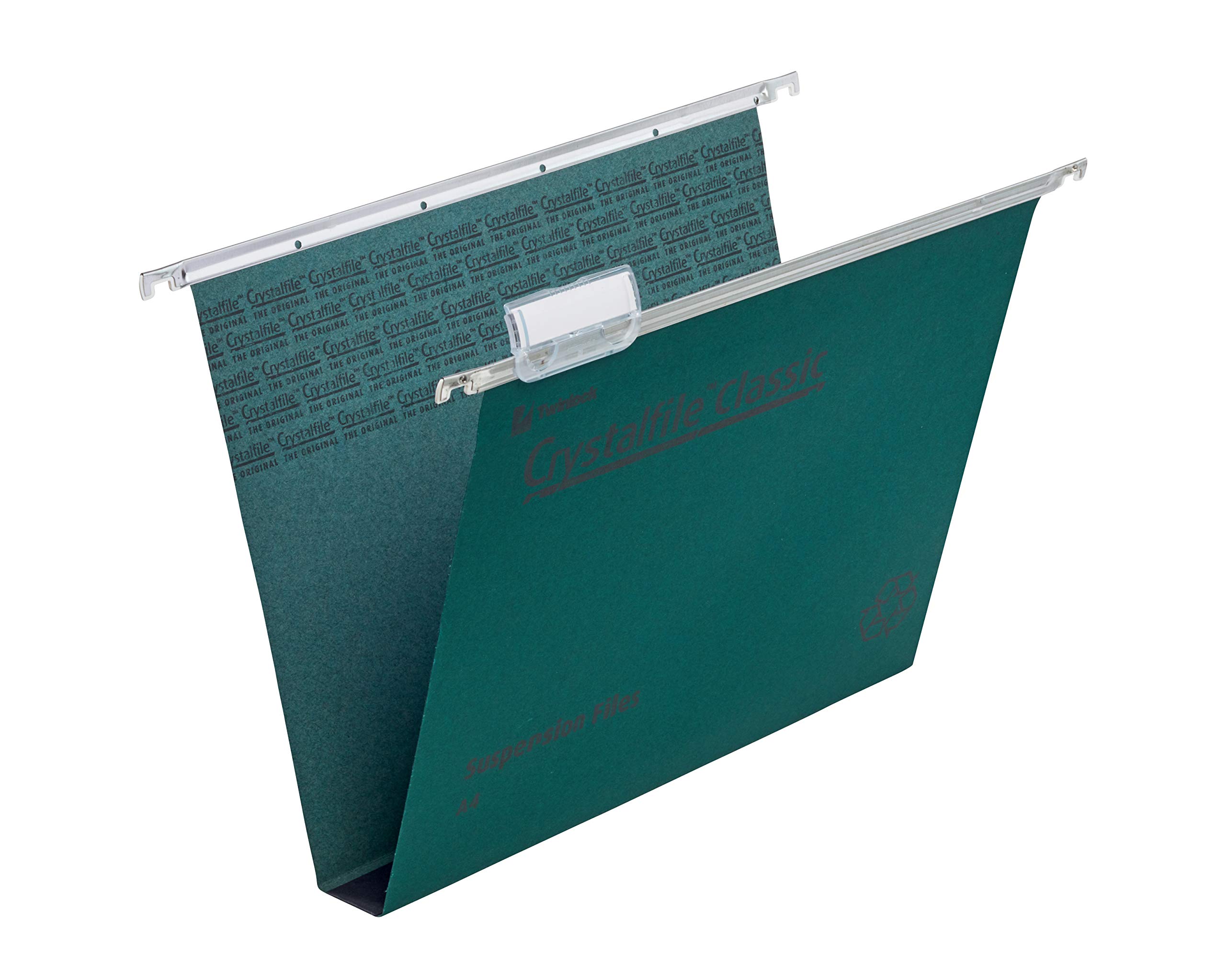 Rexel Crystalfile Classic Suspension File Manilla 30 mm A4 - Pack of 50, Green