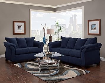 Amazon Com Roundhill Furniture Aruca Navy Blue Microfiber Pillow