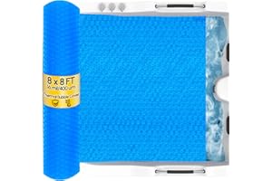 Angooni 8x8FT Hot Tub Thermal Blanket - 16 Mil Hot Tub Bubble Cover, Thermal Solar Blanket for Insulating Square Inflatable Spas, Hot Tub Pools(244x244cm)