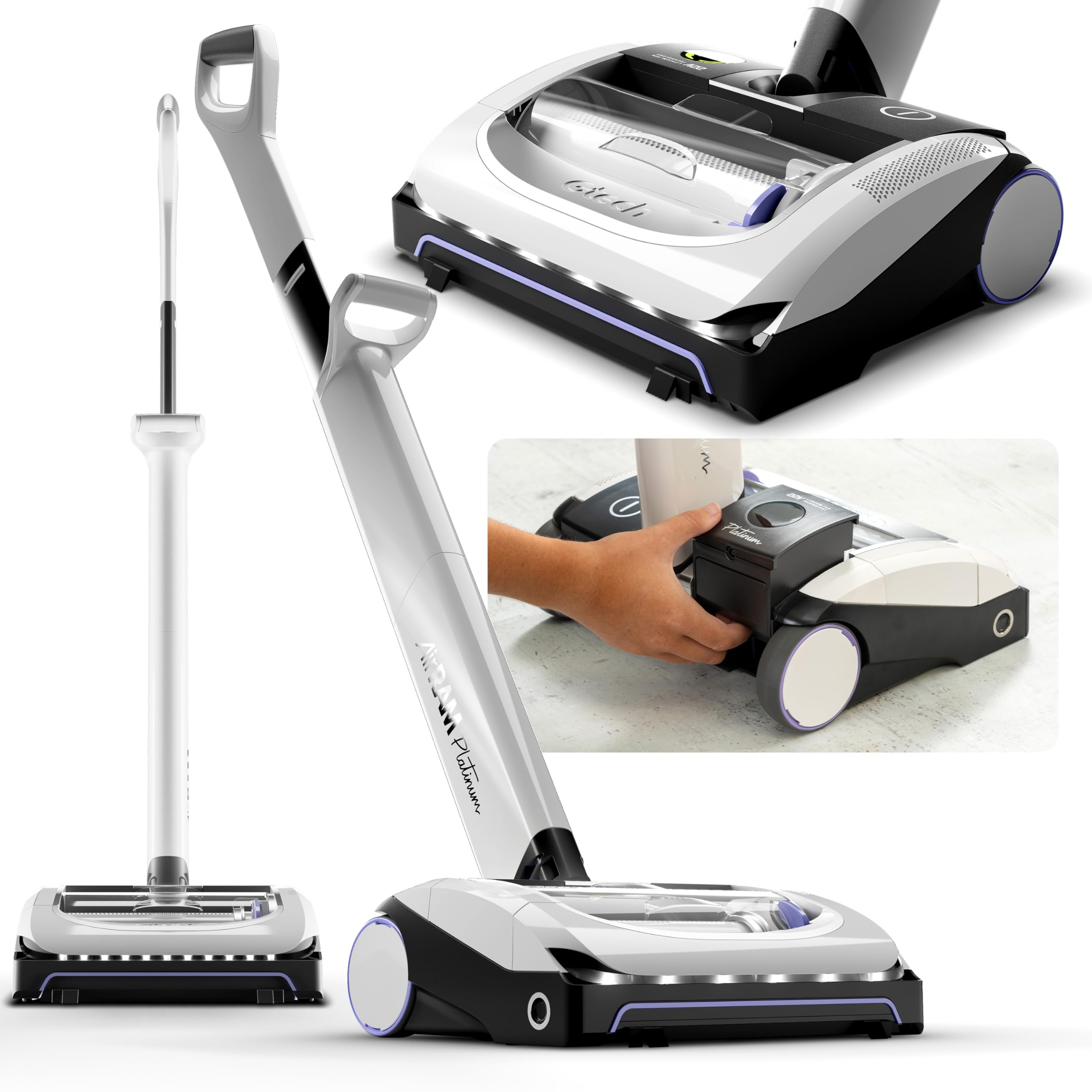 Photo 1 of *USED*Gtech AirRAM Platinum Cordless Vacuum Cleaner - Includes Anti-Hair Wrap Brush Bar - Perfect for Carpet and Hardwood Floors - Rechargeable 22v Li-ion Battery - Lightweight (7 lbs.)