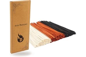 Iron Banyan 120PC Reed Diffuser Sticks,Diffuser Refills,Natural Rattan Essential Oil Aroma Refill Wood Sticks for Spa, Home,Office (Black and Orange and Natural)