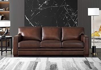 Amazon Com Hydeline Dillon 100 Leather Sofa Set Sofa Brown