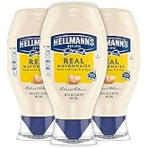 Hellmann's Real Mayonnaise 20 oz, Mayo Squeeze, Sandwich Spread, 3PK | For sandwiches, dips, dressings and simple meals; cage-free eggs; gluten-free; 3 count, 20 oz.