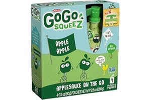 GoGo Squeez appleapple, Applesauce on the Go, 3.2-oz. Pouches, Count of 48