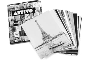 ARTIVO Black White Wall Collage Kit - Aesthetic Pictures 50 set, 8x10 inches, City Chic Wall Decor for Teen Girls, College Dorm Room Decor, Photo Collection