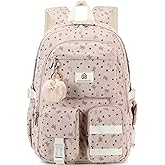 Hidds School Backpack for Teens Girls Women 15.6 Inch Laptop College Backpacks Corduroy Work Bag Kids Elementary Middle High Bookbag Students Back Pack Anti Theft Travel Daypack Womens - Pink Bowknot