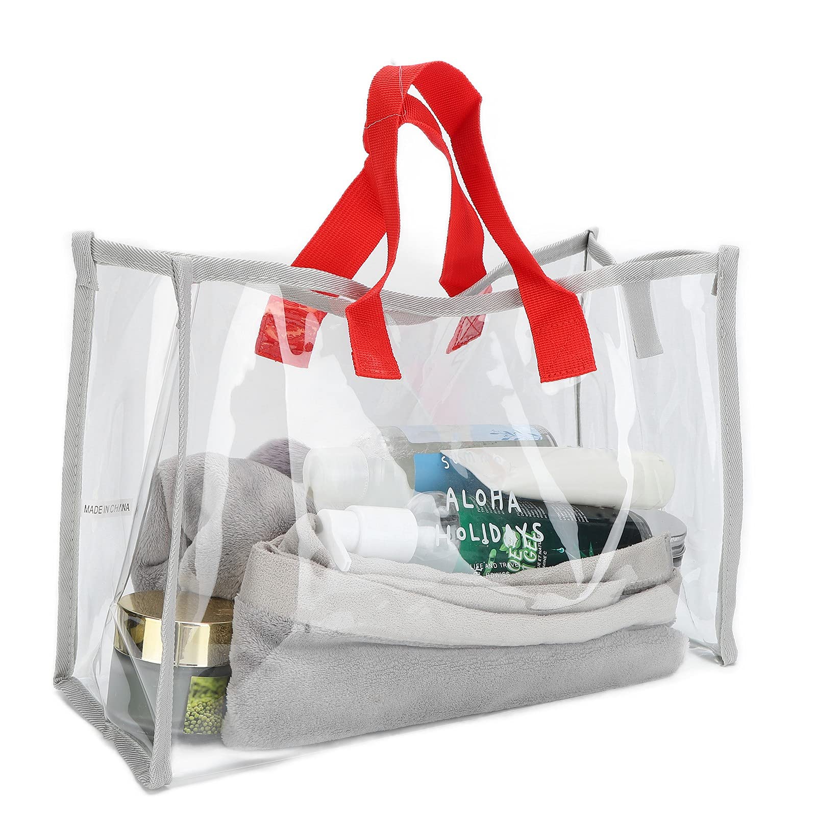 TOTITOM Clear Makeup Bags PVC Beach Bag Summer Transparent Swimming Bag Dry and Wet Separation Travel Wash Bag Clear Travel Toiletries Bag