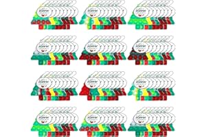 HLDGRAS 32 Pcs Christmas Mini Pop Push It Fidget Toys Keychain with Christmas Cards for Kids Adults, Party Favors Kids Classroom, Prizes, Stocking Stuffers, Bulk Gifts, Goody Bag Stuffers,Students Goodies