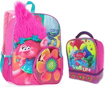 trolls backpack and lunchbox