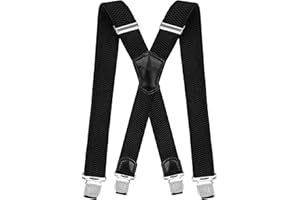Decalen Mens Suspenders Very Strong Clips Heavy Duty Braces Big and Tall X Style