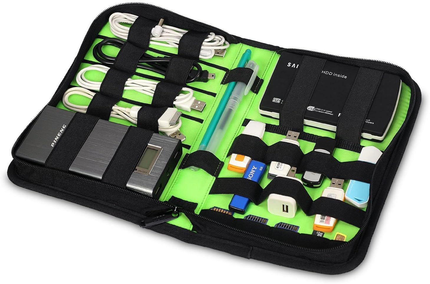 Electronics Accessories Organizer,BUMB Universal Electronics Accessories and Travel Organizer / Various USB, Phone, Charge,Hard Drive Case / Cable organizer / Flash Disk Organizer Bags-Medium