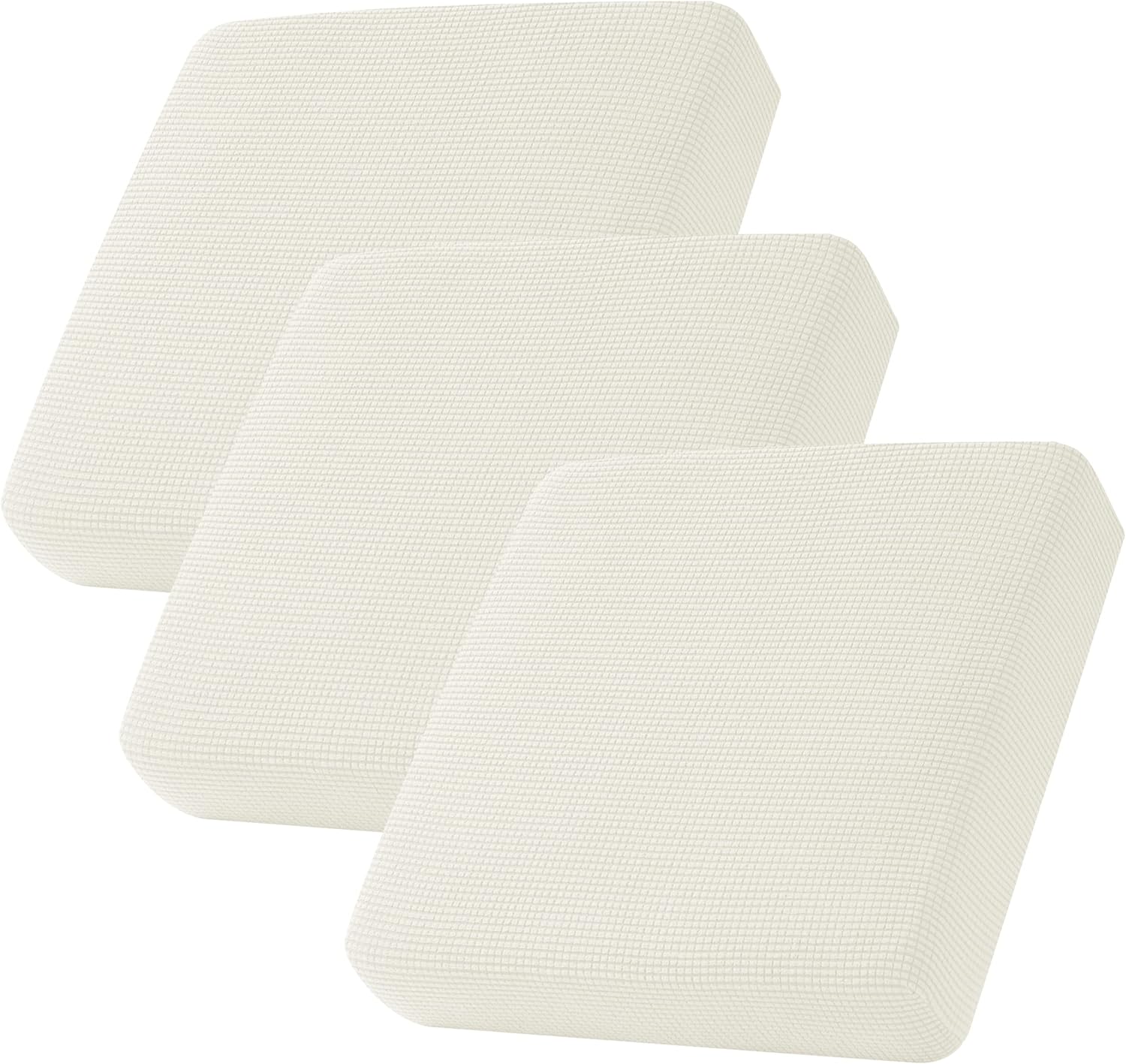 Slipcovers - CHUN YI 3PC Stretch Couch Cushion Covers, Sofa Seat Slipcovers Suitable for Armchair Loveseat Sofa with Spandex Jacquard Fabric(3pc, Ivory White/Cream)