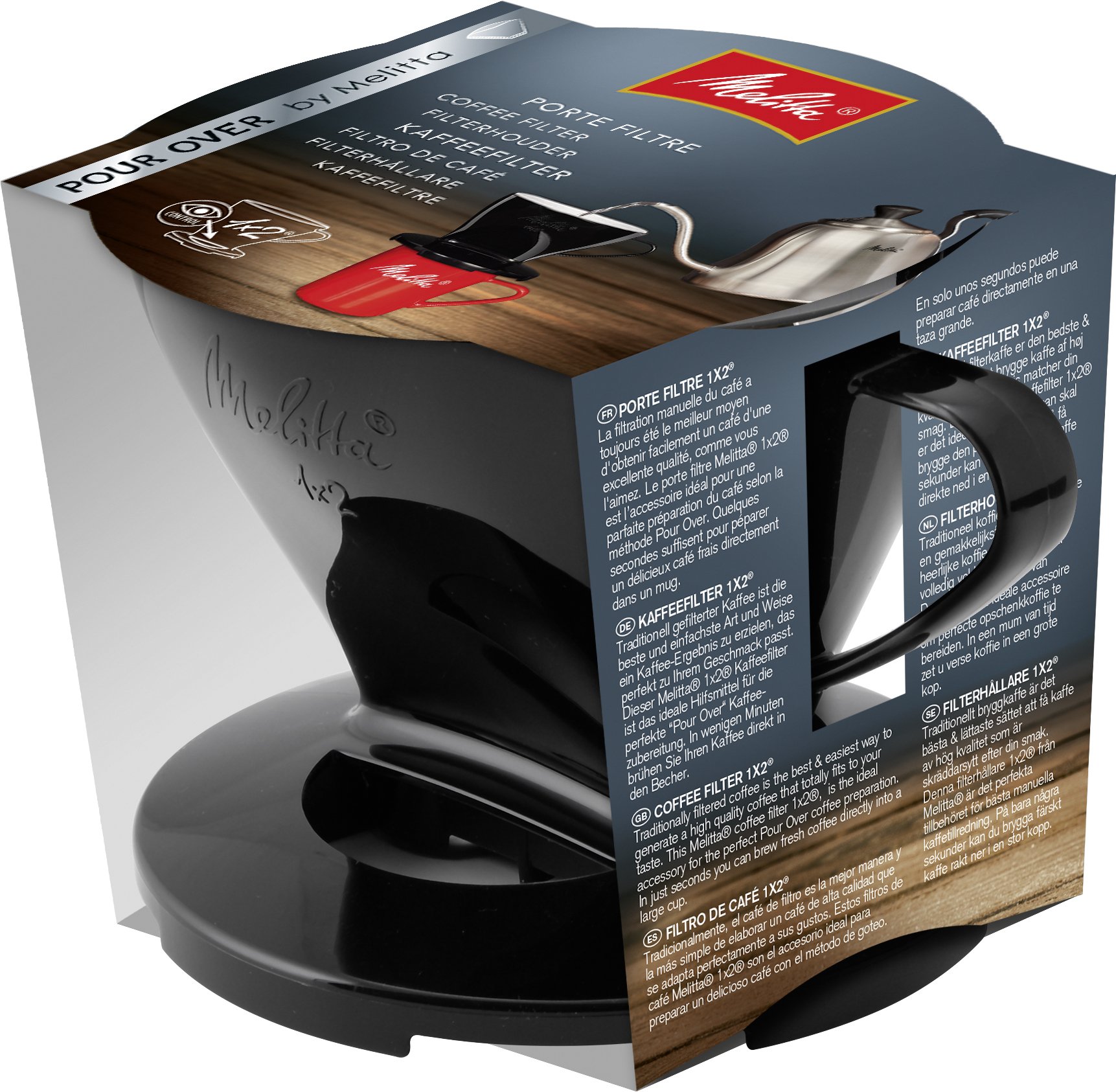 Melitta 217557 Coffee Holder for Filter Bags/Coffee Filter 1 x 2 Standard Plastic Black