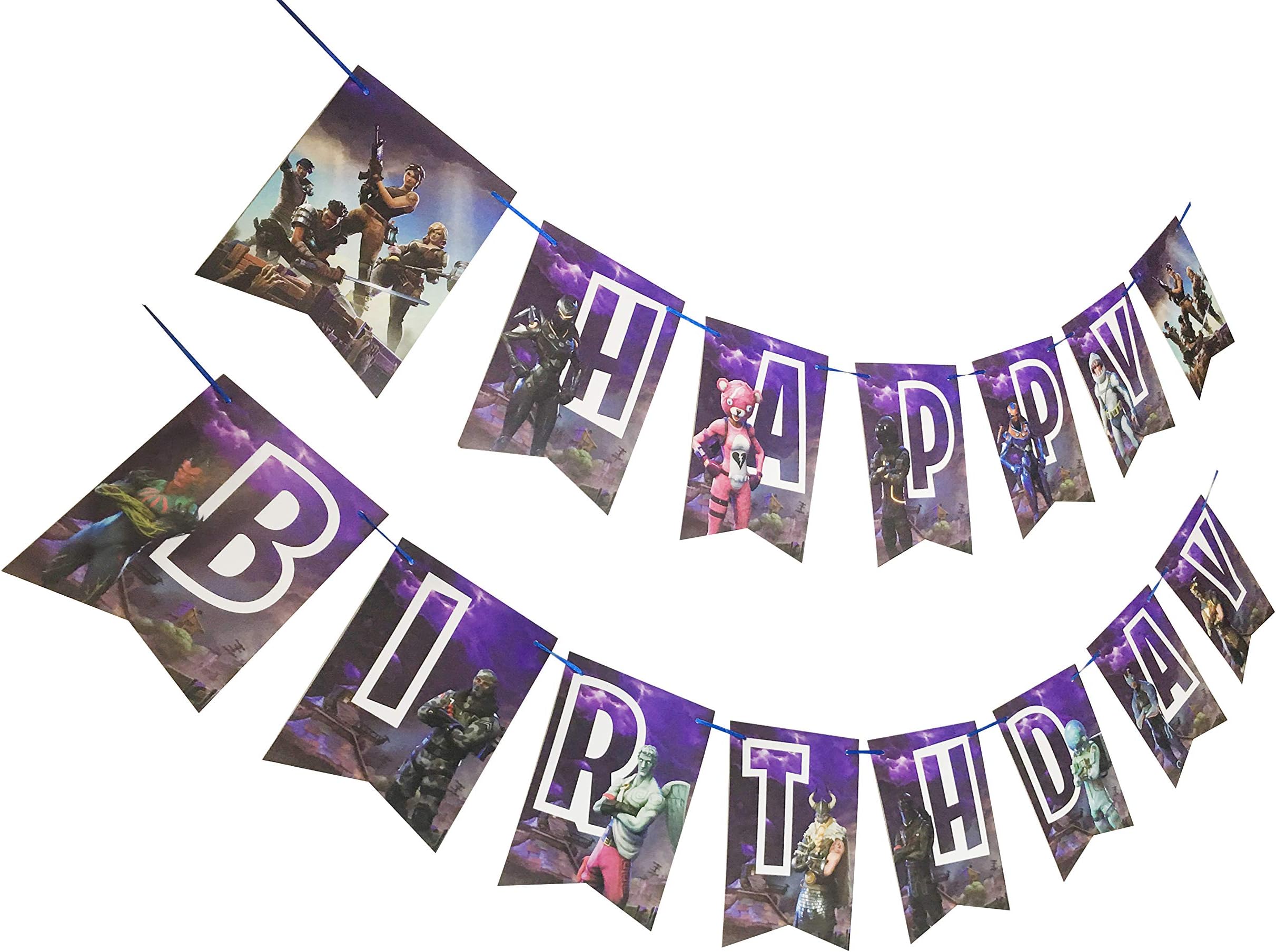 Video Gaming Party Happy Birthday Banner - Battle Gaming Banner for Game Theme Party Decorations Supplies