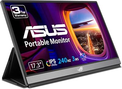 ASUS ROG Strix XG17AHPE 17.3" FHD 240Hz Portable Gaming Monitor USB-C Micro-HDMI