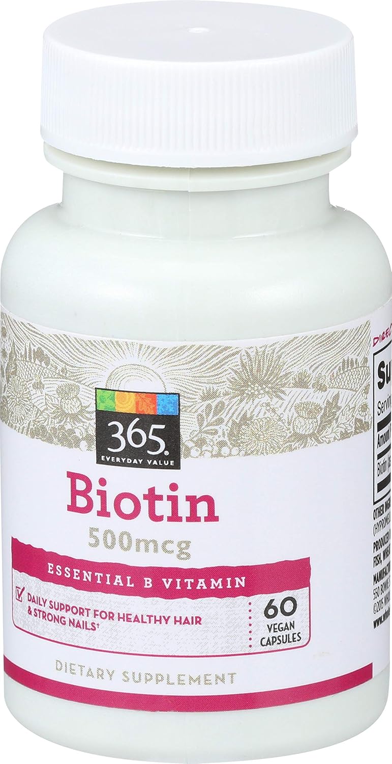 365 Everyday Value, Biotin 500mcg, 60 ct: Health & Personal Care
