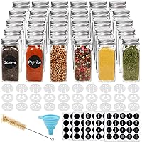 CUCUMI 30pcs Glass Spice Jars 4oz Glass Spice Bottles with 200pcs Spice Labels 30pcs Shaker Lids, Silicone Collapsible…