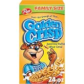 Post Golden Crisp Breakfast Cereal, Sweetened Wheat Cereal, 24 oz Box | Golden Puffed Pieces Made With A Touch Of Honey For Classic Flavor And A Light, Crispy Texture, Kosher