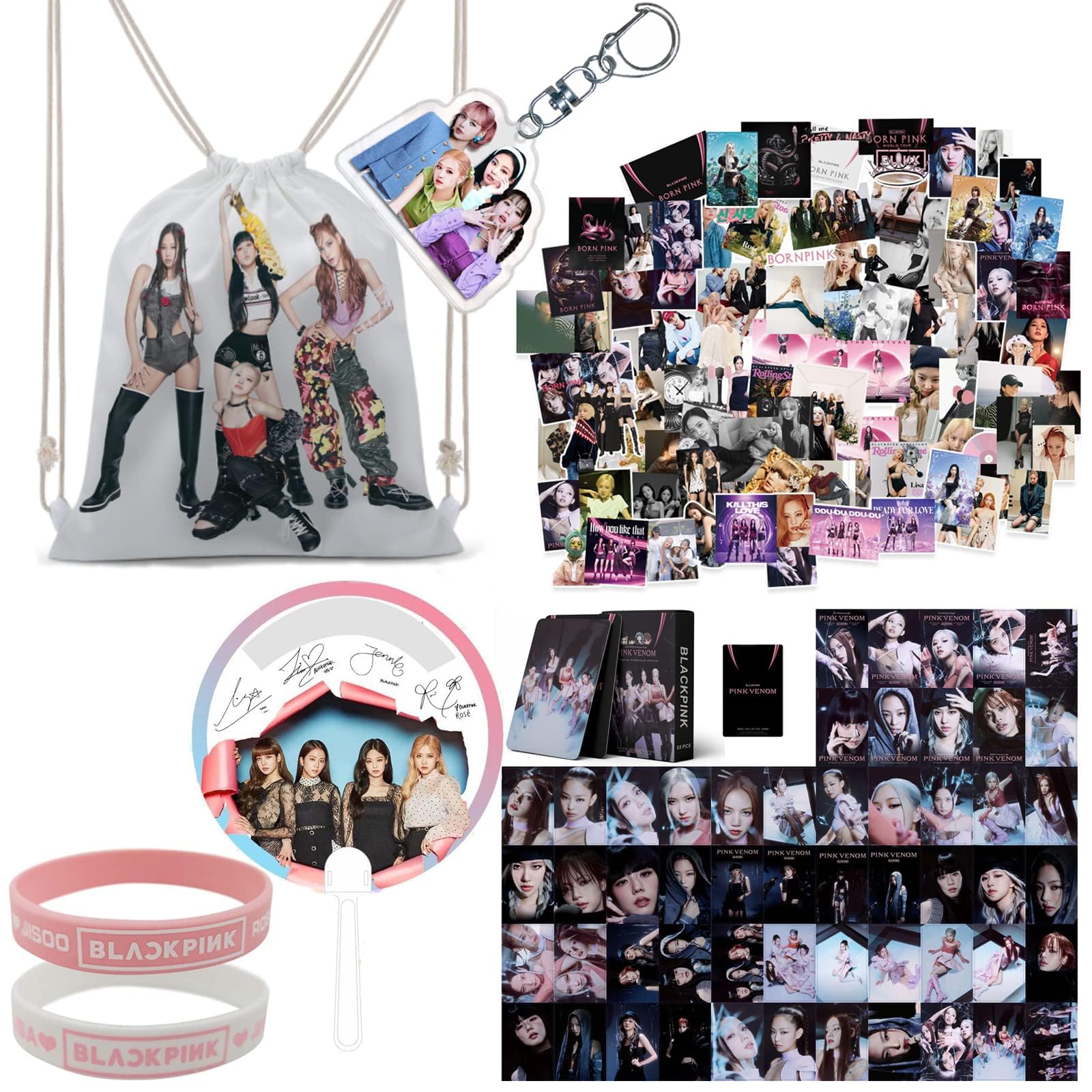 ZPPLD Blackpink Merchandise Set - Kpop Fan Gift with Cushion Cover, Stickers, 33 x 33 cm, 1 Stück