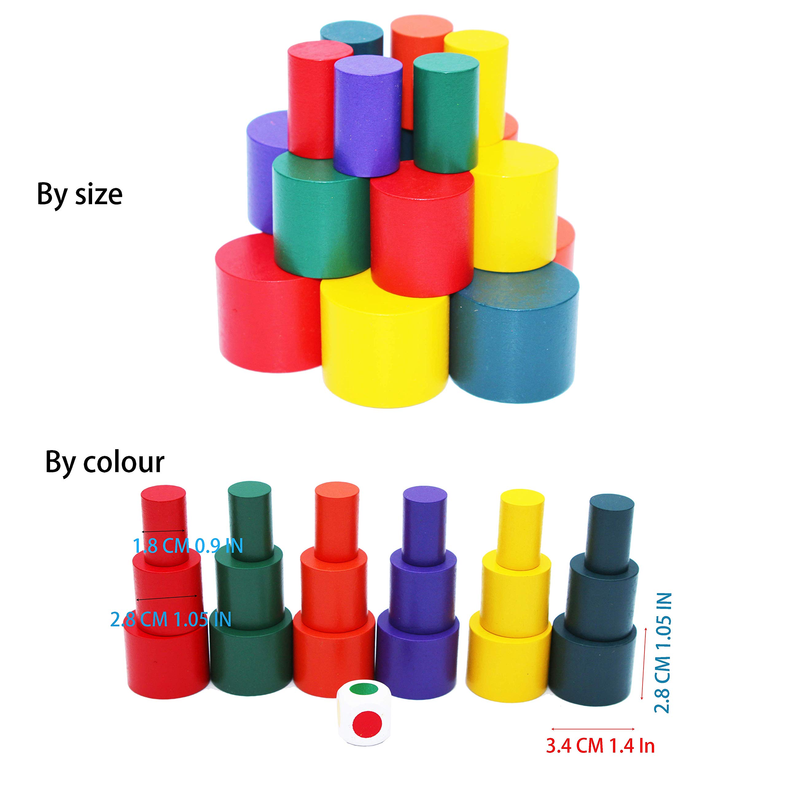 TOWO Wooden Stacking Blocks Balancing Game for Children - Moon Equilibrium Game Moon Wooden Stacking Blocks and Sorting Toy for 3 Years Old- Math Educational Toys for Preschool Kids