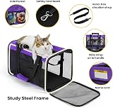 Conlun Cat Carrier Bag Soft-Sided Pet Carrier 4-Sided Mesh Purple M view 5
