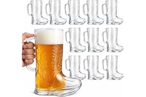 4E's Novelty Cowboy Boot Mug Cups 12 Pack - 17 oz Reusable Hard Plastic, BPA Free Cowgirl Drink Mugs for Western Birthday Par