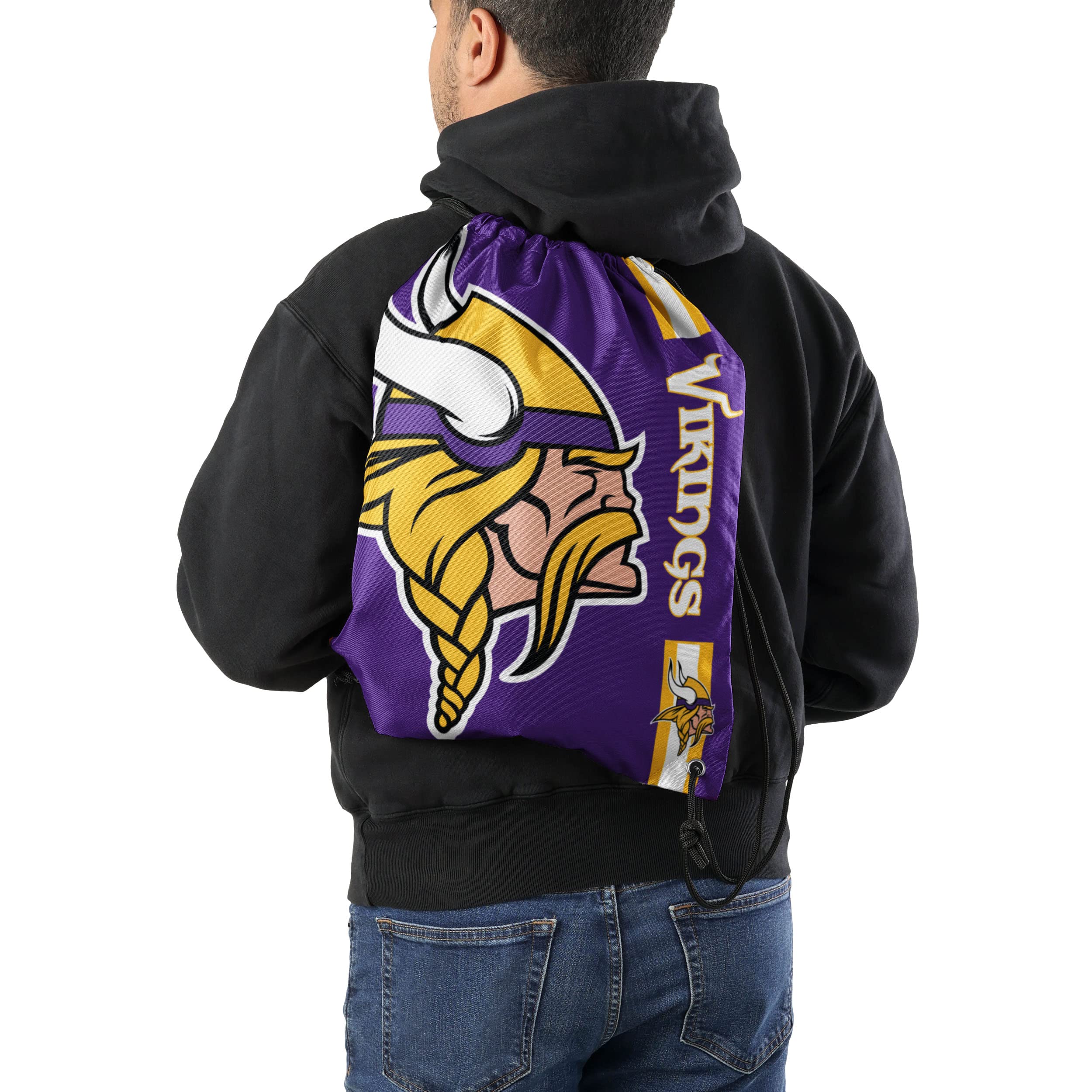 FOCO Minnesota Vikings NFL Big Logo Drawstring Backpack