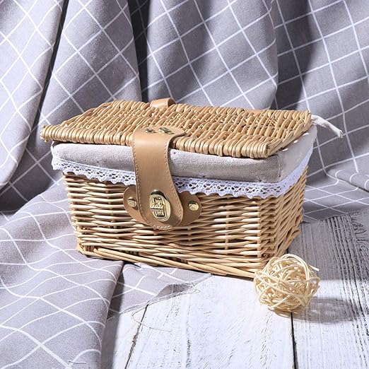 Yardwe Cestas de Almacenamiento con Cierre de Tapa Caja de