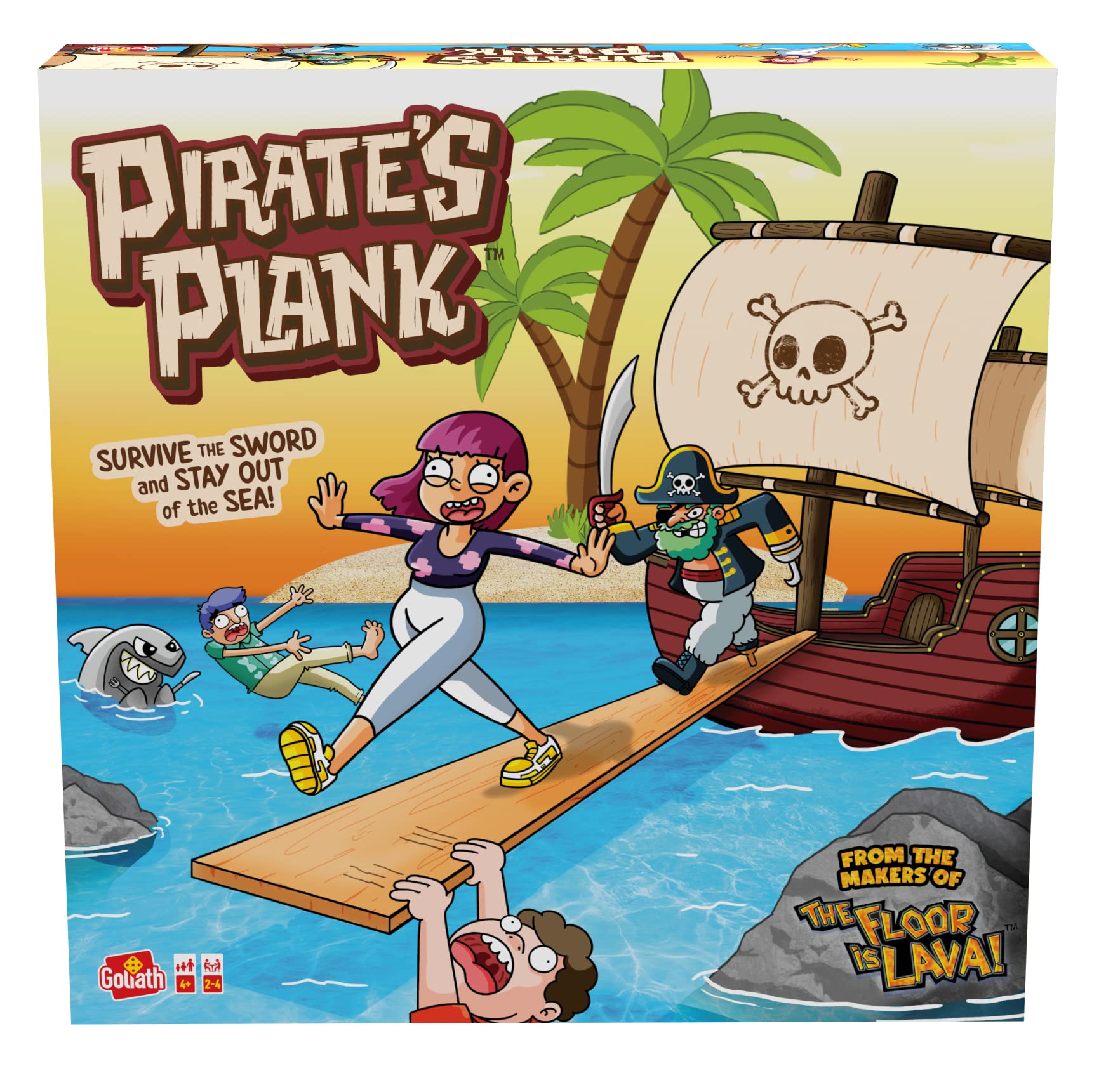 Goliath Games Pirate's Plank: Survive the Sword and Stay Out of the Sea! | From the Makers of The Floor is Lava | Kids Party Games | For 2-4 Players | Ages 4+