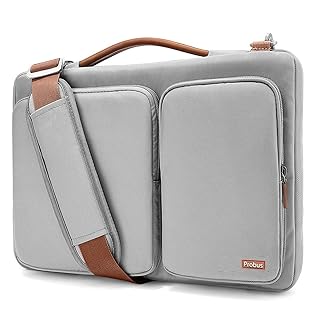 Shopizone Probus Laptop Shoulder Bag for All Laptop 15.6 Inch Models 360° Protection with Handle and Shoulder&#39;s Strap (Grey)