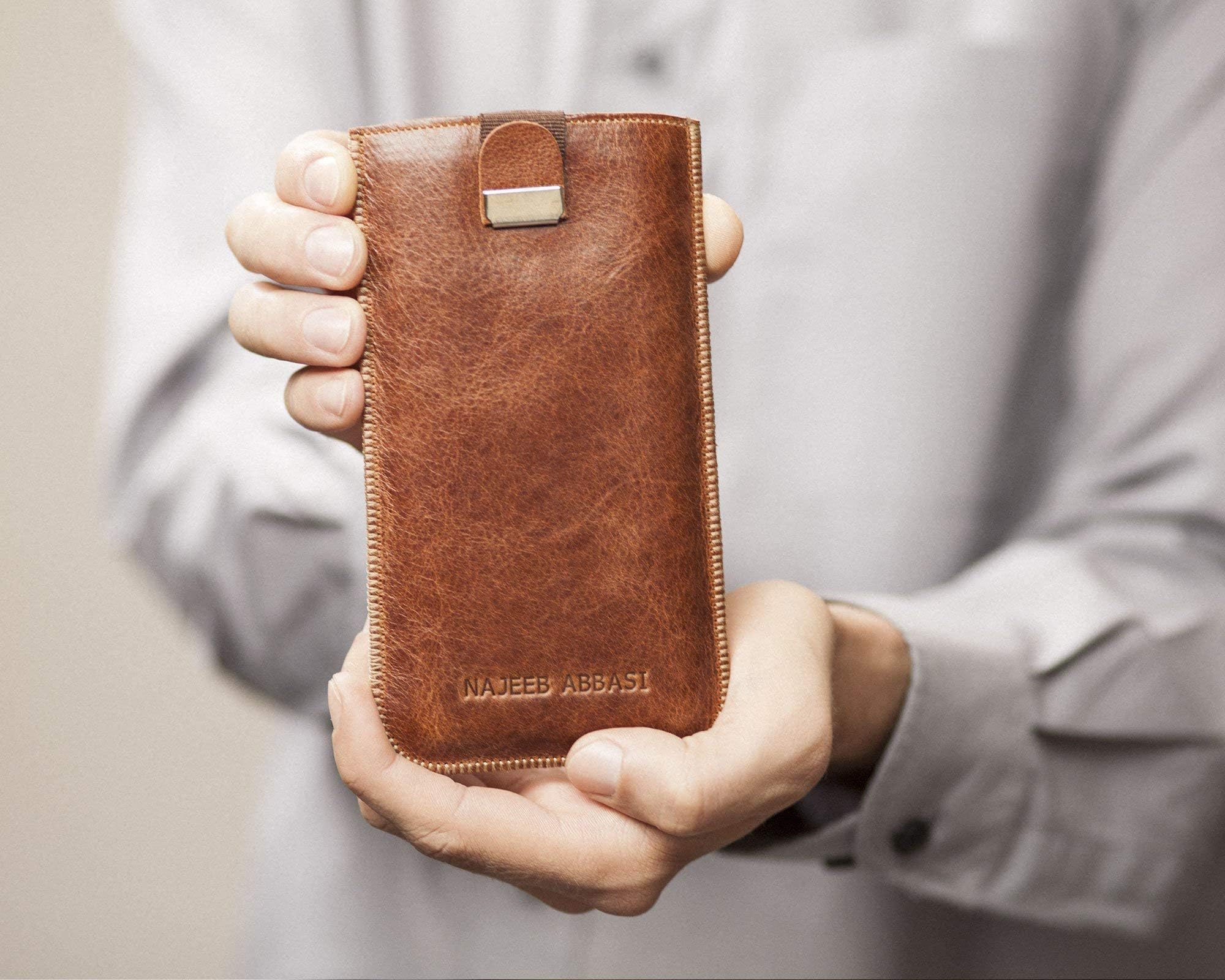 Italian leather case for Xiaomi cover monogram sleeve