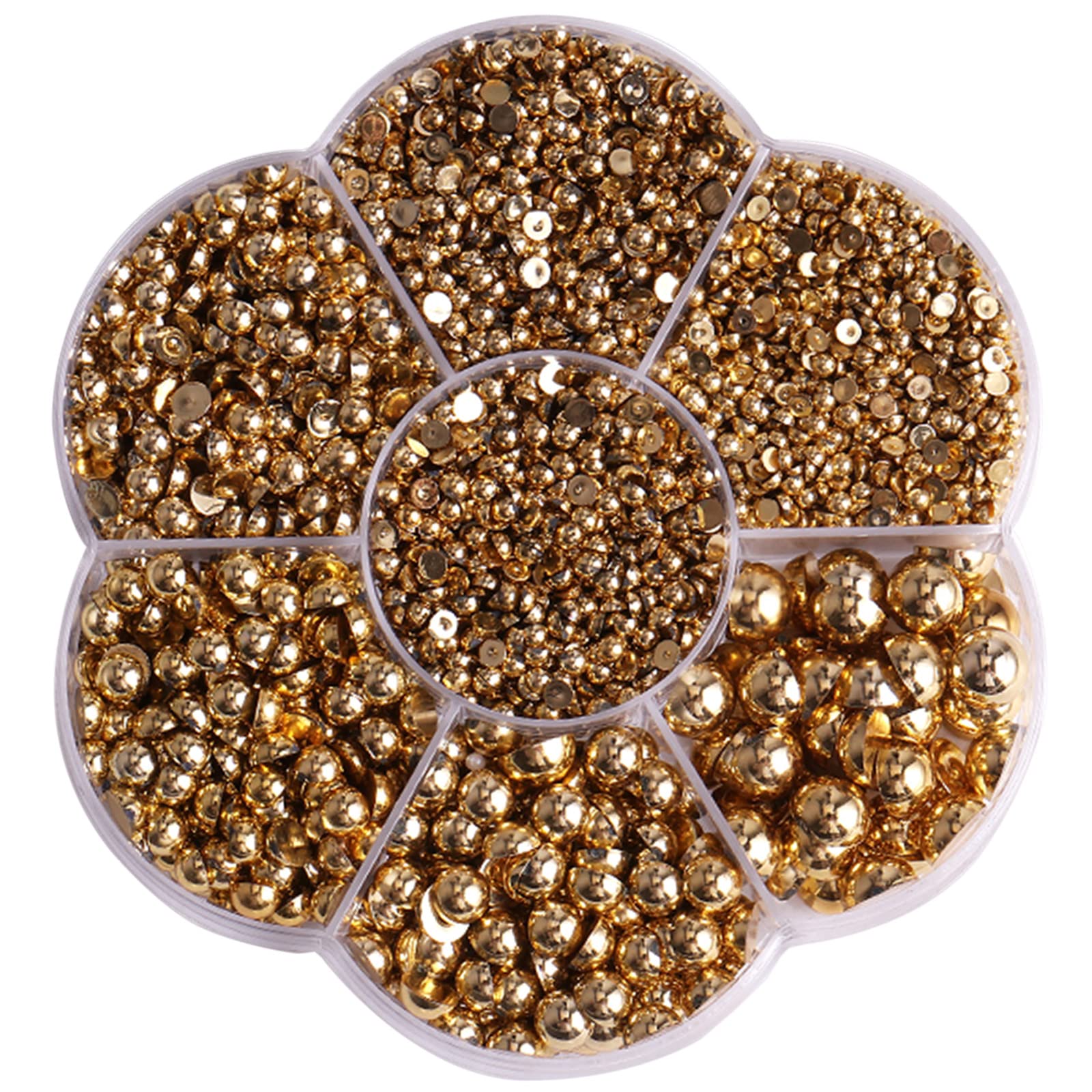 Photo 1 of 5900 Pcs Half Pearls for Crafts Gold Nail Pearls for Nail Art Falt Back Pearls for Makeup Craft Pearls for Artists Creative DIY Flatback Pearls for Nails?2/3/4/5/6/8/10mm?