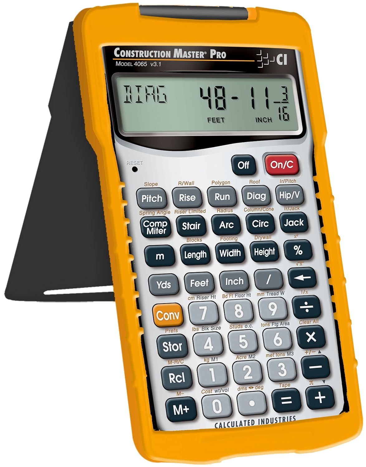 Amazon.com: Calculated Industries 4065 Construction Master Pro Advanced  Construction Math Feet-inch-Fraction Calculator for Contractors,  Estimators, ...